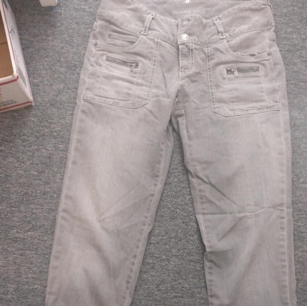 Michael kors gray zippered jeans size 6